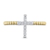 Thumbnail Image 3 of 1/10 CT. T.W. Diamond Cross Bead Shank Ring in 10K Gold