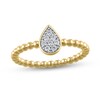 Thumbnail Image 0 of 1/8 CT. T.W. Pear Multi-Diamond Bead Shank Ring in 10K Gold