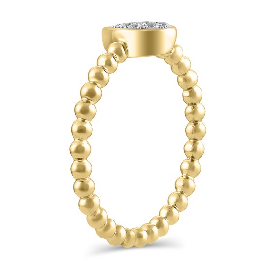 1/8 CT. T.w. Pear Multi-Diamond Bead Shank Ring in 10K Gold
