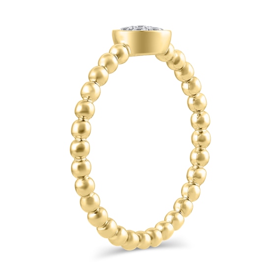 1/10 CT. T.w. Round Multi-Diamond Bead Shank Ring in 10K Gold