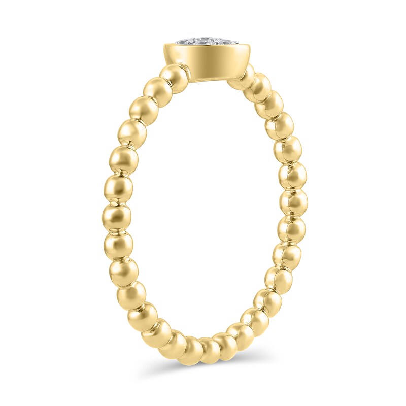 Main Image 2 of 1/10 CT. T.W. Round Multi-Diamond Bead Shank Ring in 10K Gold
