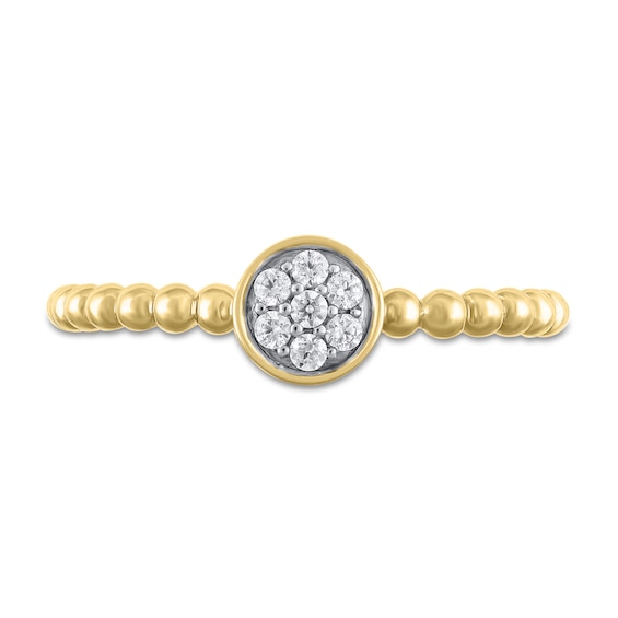 1/10 CT. T.w. Round Multi-Diamond Bead Shank Ring in 10K Gold