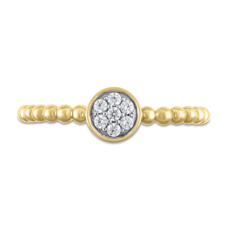 Main Image 3 of 1/10 CT. T.W. Round Multi-Diamond Bead Shank Ring in 10K Gold