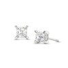 Thumbnail Image 1 of Certified Princess-Cut Center Diamond Solitaire 5/8 CT. T.W. Hidden Halo Stud Earrings in 14K White Gold (I/I1)