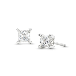 Princess Cut Diamond Earrings, Princess Cut Stud Earrings, 4 Carat –