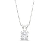 Thumbnail Image 1 of Certified Center Diamond Solitaire 1/2 CT. T.W. Halo Hidden Pendant in 14K White Gold (I/I1)