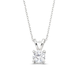 Certified Center Diamond Solitaire 1/2 CT. T.W. Halo Hidden Pendant in 14K White Gold (I/I1)