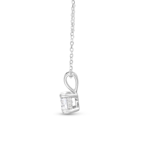 Certified Center Diamond Solitaire 1/2 CT. T.w. Halo Hidden Pendant in 14K White Gold (I/I1)