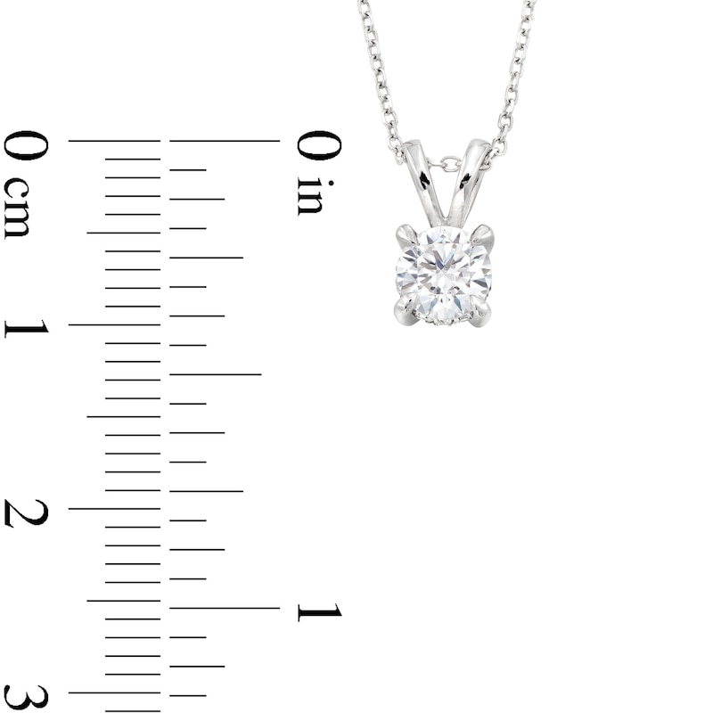 Main Image 4 of Certified Center Diamond Solitaire 1/2 CT. T.W. Halo Hidden Pendant in 14K White Gold (I/I1)