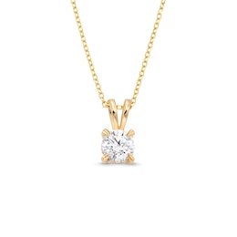 Certified Center Diamond Solitaire 1/2 CT. T.W. Hidden Halo Pendant in 14K Gold (I/I1)