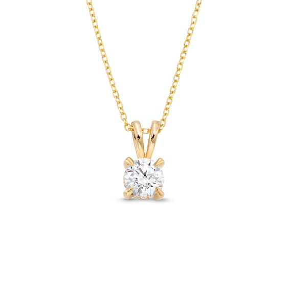 Certified Center Diamond Solitaire 1/2 CT. T.w. Hidden Halo Pendant in 14K Gold (I/I1)