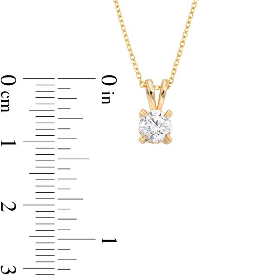 Certified Center Diamond Solitaire 1/2 CT. T.w. Hidden Halo Pendant in 14K Gold (I/I1)