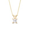 Thumbnail Image 1 of Certified Princess-Cut Center Diamond Solitaire 1/2 CT. T.W. Hidden Halo Pendant in 14K Gold (I/I1)