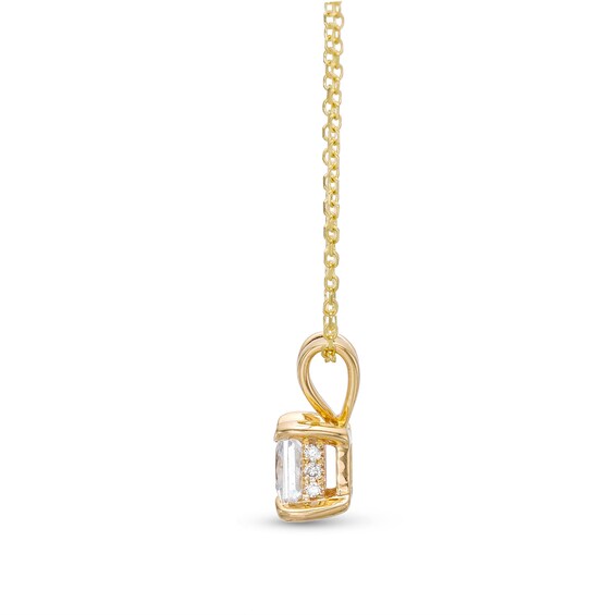 Certified Princess-Cut Center Diamond Solitaire 1/2 CT. T.w. Hidden Halo Pendant in 14K Gold (I/I1)