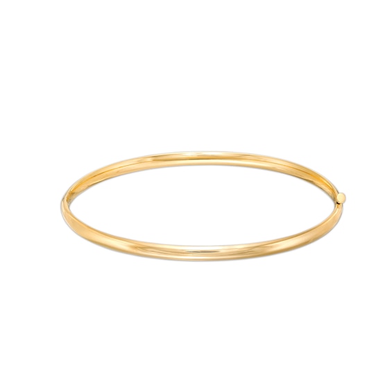 Polished 3.2mm Bangle in Hollow 14K Gold - 7.5"