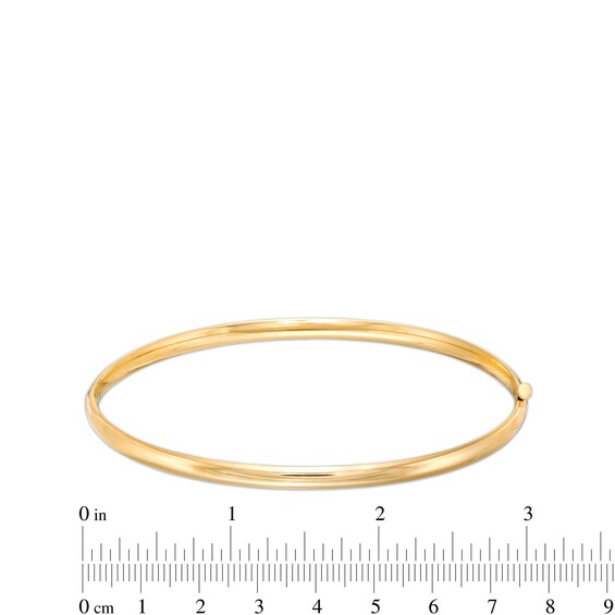 Polished 3.2mm Bangle in Hollow 14K Gold - 7.5"