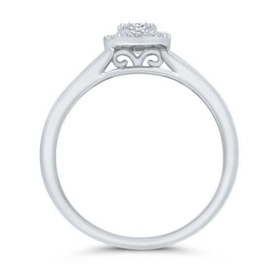 1/4 CT. T.w. Oval Multi-Diamond Frame Bypass Ring in 10K White Gold