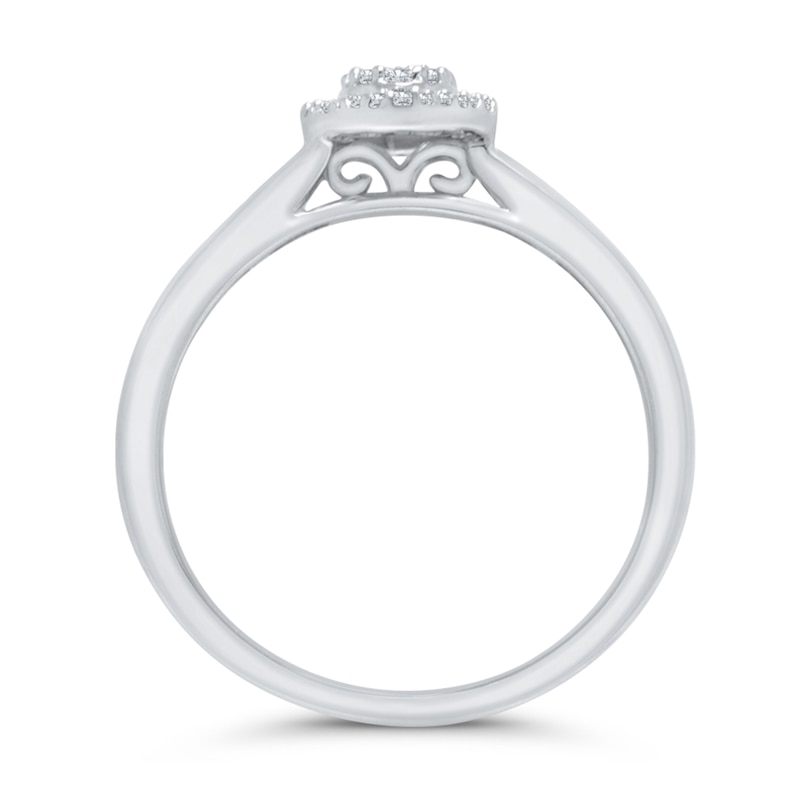 1/4 CT. T.W. Oval Multi-Diamond Frame Bypass Ring in 10K White Gold