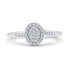 Thumbnail Image 2 of 1/4 CT. T.W. Oval Multi-Diamond Frame Bypass Ring in 10K White Gold