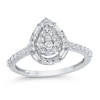Thumbnail Image 1 of 1/2 CT. T.W. Pear Multi-Diamond Teardrop Frame Ring in 10K White Gold