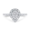 Thumbnail Image 4 of 1/2 CT. T.W. Pear Multi-Diamond Teardrop Frame Ring in 10K White Gold