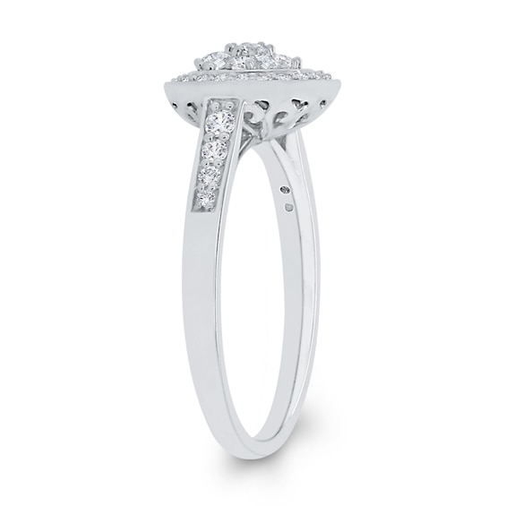 3/8 CT. T.w. Multi-Diamond Frame Ring in 10K White Gold