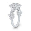 Thumbnail Image 2 of 5/8 CT. T.W. Diamond Floral Frame Ornate Vintage-Style Ring in 10K White Gold