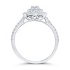 Thumbnail Image 2 of 3/4 CT. T.W. Diamond Pinwheel Frame Double Row Vintage-Style Ring in 10K White Gold