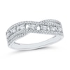 Thumbnail Image 1 of 1/4 CT. T.W. Baguette Diamond Edge Wavy Band in 10K White Gold