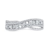 Thumbnail Image 4 of 1/4 CT. T.W. Baguette Diamond Edge Wavy Band in 10K White Gold