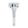 Thumbnail Image 2 of 3/8 CT. T.W. Princess Multi-Diamond Tilted Bypass Open Shank Ring in 10K White Gold