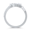 Thumbnail Image 3 of 3/8 CT. T.W. Princess Multi-Diamond Tilted Bypass Open Shank Ring in 10K White Gold