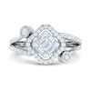 Thumbnail Image 4 of 3/8 CT. T.W. Princess Multi-Diamond Tilted Bypass Open Shank Ring in 10K White Gold