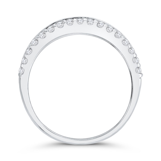 1 CT. T.w. Baguette Diamond Edge Triple Row Band in 10K White Gold
