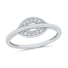 Thumbnail Image 1 of 1/15 CT. T.W. Diamond Sideways Oval with Strikethrough Ring in 10K White Gold