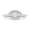 Thumbnail Image 4 of 1/15 CT. T.W. Diamond Sideways Oval with Strikethrough Ring in 10K White Gold