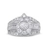 Thumbnail Image 3 of 2 CT. T.W. Pear Multi-Diamond Vintage-Style Multi-Row Shank Engagement Ring in 10K White Gold