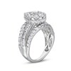 Thumbnail Image 4 of 2 CT. T.W. Pear Multi-Diamond Vintage-Style Multi-Row Shank Engagement Ring in 10K White Gold