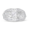 Thumbnail Image 3 of 1 CT. T.W. Quad Princess-Cut Diamond Double Row Bypass Engagement Ring in 10K White Gold