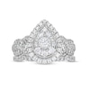 Thumbnail Image 4 of 1 CT. T.W. Pear Multi-Diamond Vintage-Style Bridal Set in 10K White Gold
