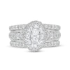 Thumbnail Image 4 of 1-1/2 CT. T.W. Oval Multi-Diamond Enhancer Bridal Set in 10K White Gold