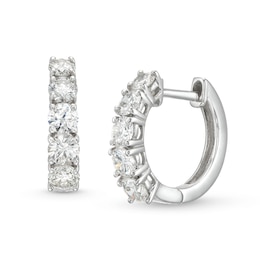 1 CT. T.W. Certified Diamond Huggie Hoop Earrings in 14K White Gold (H/I1)