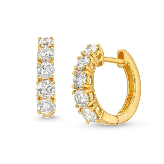 1 CT. T.w. Certified Diamond Huggie Hoop Earrings in 14K Gold (H/I1)