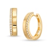 Thumbnail Image 1 of 1/2 CT. T.W. Certified Diamond Edge Huggie Hoop Earrings in 14K Gold (H/I1)