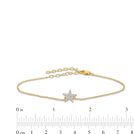 1/20 CT. T.w. Multi-Diamond Star Adjustable Bracelet in 10K Gold - 8.0"
