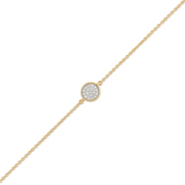 1/20 CT. T.W. Multi-Diamond Disc Adjustable Bracelet in 10K Gold - 8.0"