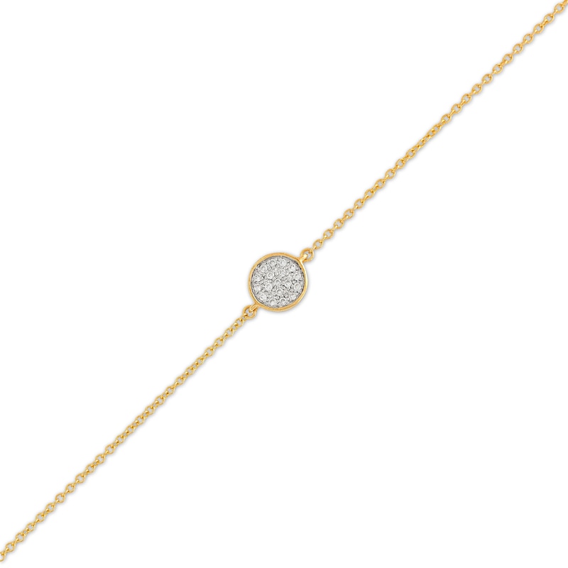 Main Image 1 of 1/20 CT. T.W. Multi-Diamond Disc Adjustable Bracelet in 10K Gold - 8.0"