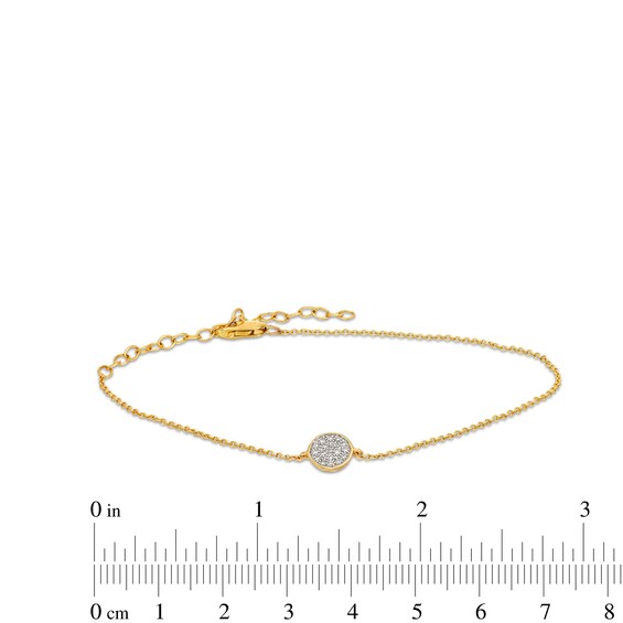 1/20 CT. T.w. Multi-Diamond Disc Adjustable Bracelet in 10K Gold - 8.0"
