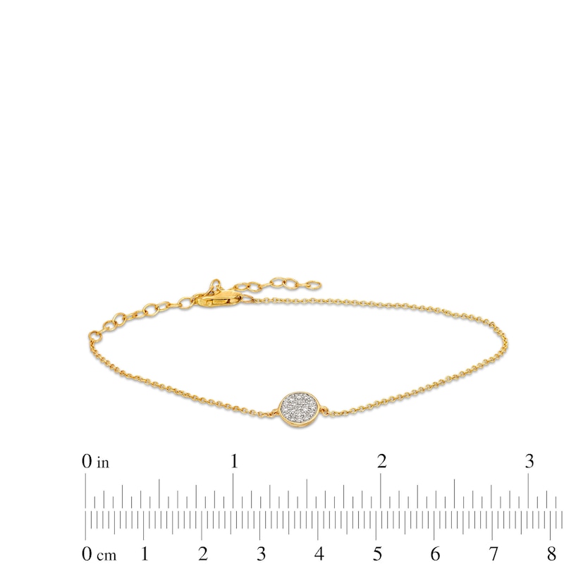 Main Image 4 of 1/20 CT. T.W. Multi-Diamond Disc Adjustable Bracelet in 10K Gold - 8.0"