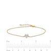 Thumbnail Image 4 of 1/20 CT. T.W. Multi-Diamond Heart Adjustable Bracelet in 10K Gold - 8.0"